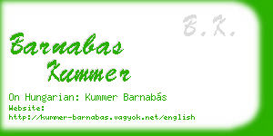 barnabas kummer business card