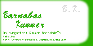 barnabas kummer business card